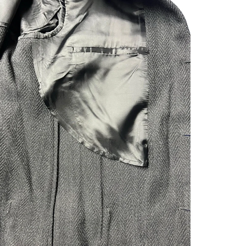 Joseph‎ Abboud for Mark Shale Jacket 44R Gray Herringbone Blazer Notched Lapel